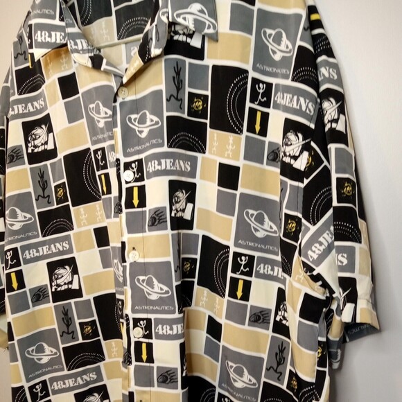 Fourty Eight 48 Jeans SZ XXL Big and Tall Button Up Shirt‎ Y2K 90s - Picture 6 of 9